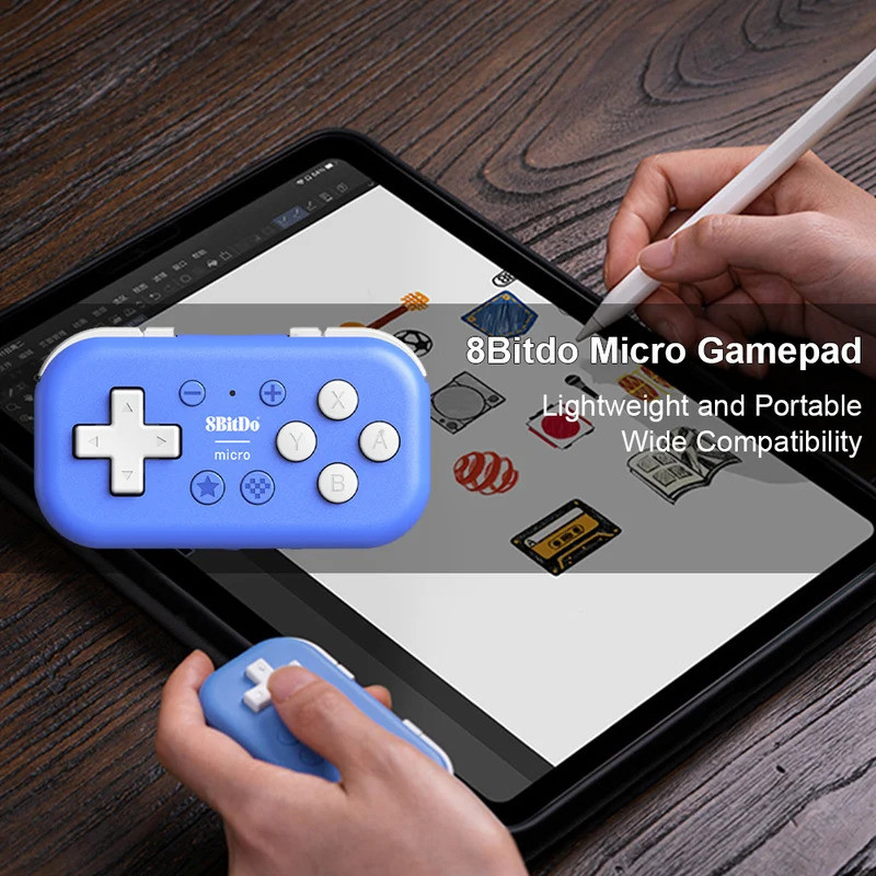 8Bitdo Micro Gamepad Bluetooth-compatível Mini Game Console Projetado ...