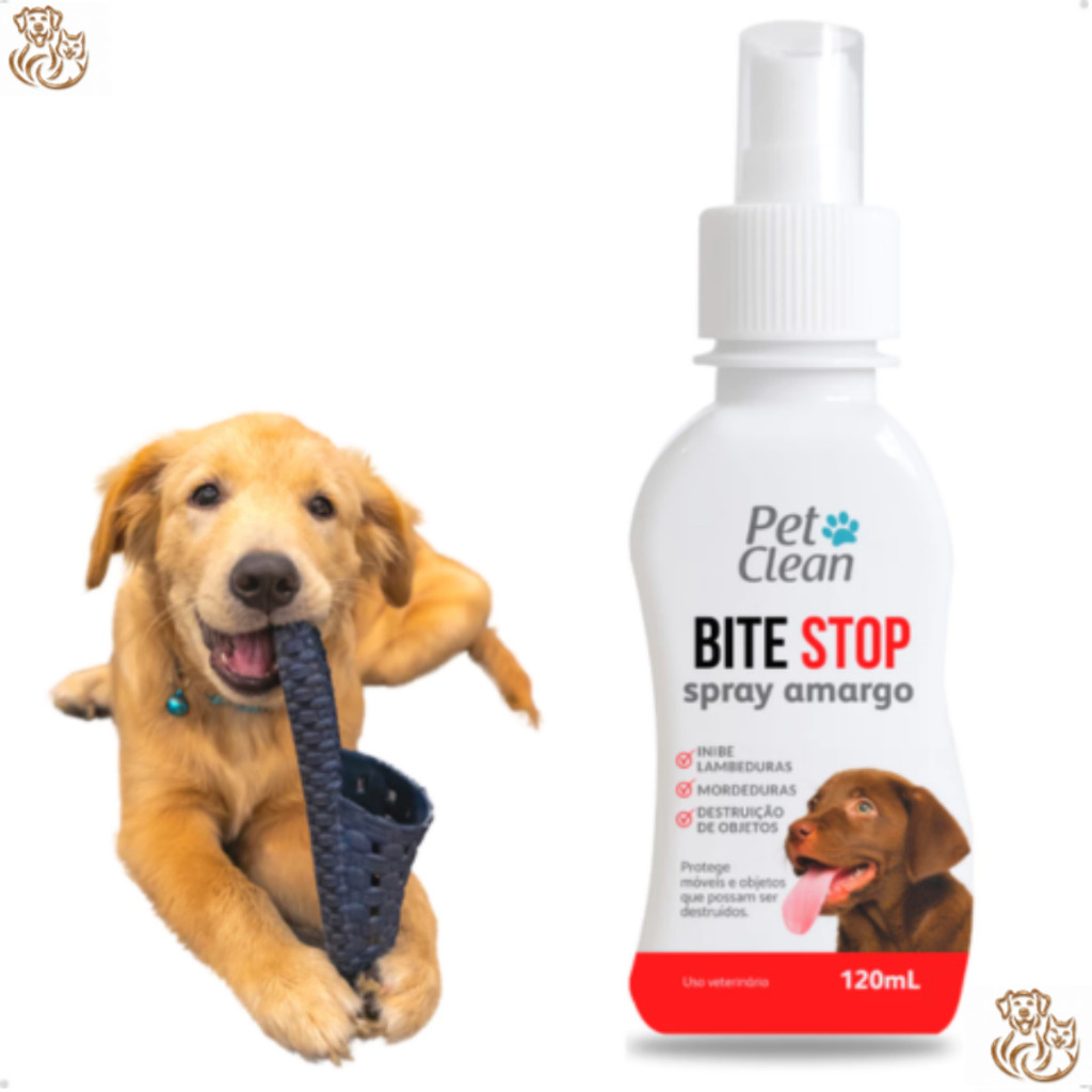 Bite Stop Pet Clean Spray Amargo Adestrador Anti lambida, Mordedura e ...