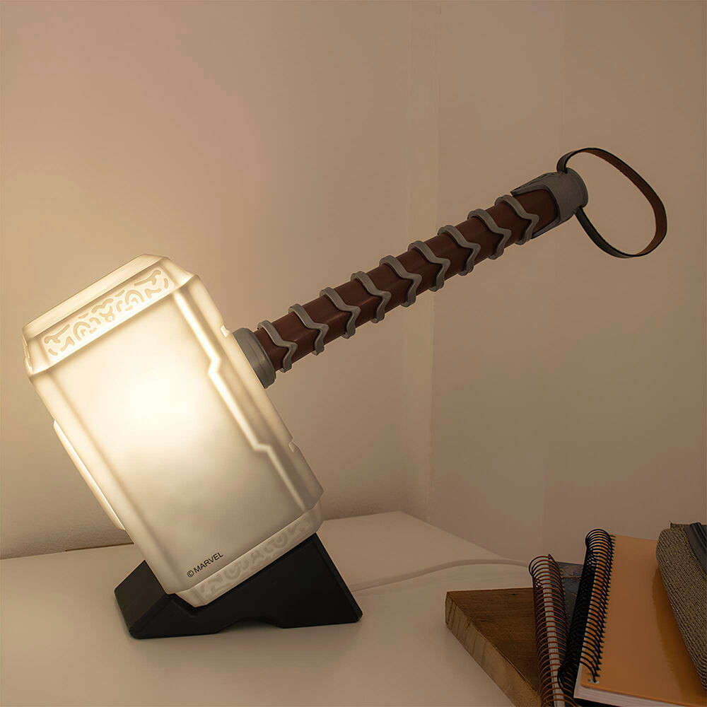 Luminária 3D Marvel Martelo Thor Decoração Geek Temática Realista