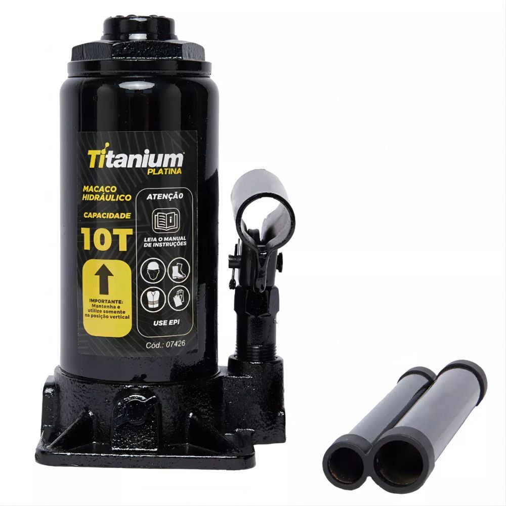 Macaco Hidráulico Tipo Garrafa Titanium 10 Tonelada | Shopee Brasil