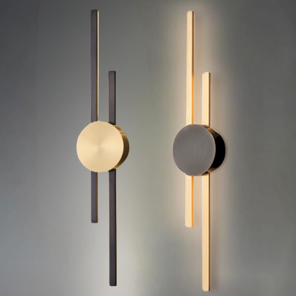 Luminária Arandela 60cm Barra Linear Duplo LED Minimalista Parede Gimpo KJBD-166-PAI