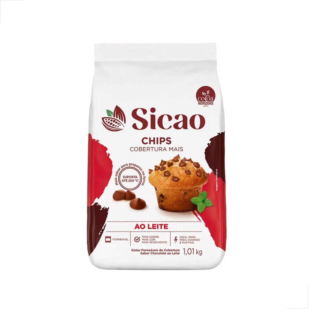 Cobertura Fracionado Chips Ao Leite 1,01 kg - 1un - Sicao