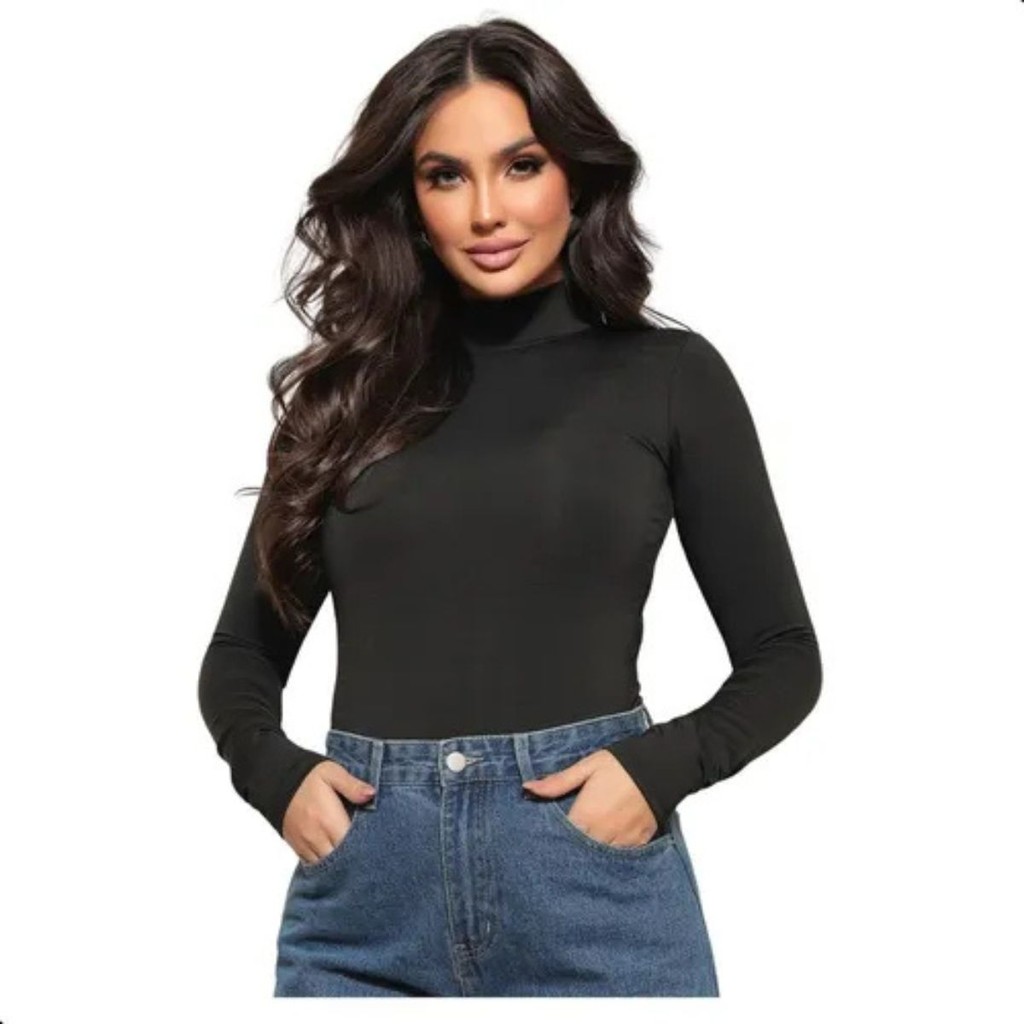 Blusa Feminina Cacharrel Suplex Segunda Pele Inverno M G GG Gola