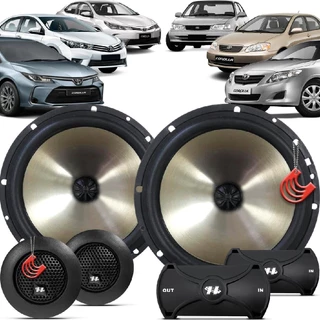 Kit Falantes Dianteiros Corolla 1999 até 2022 - Par Portas Frente Hurricane Platino Duas Vias 320w em Oferta na Shopee