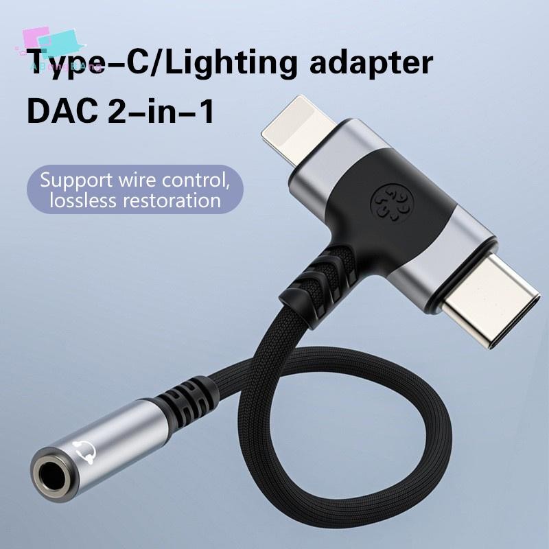 Abongbanghn Lightning Para 3 5 MM Jack Adaptador De Áudio 2 Em 1 Tipo C Conversor De Fone De