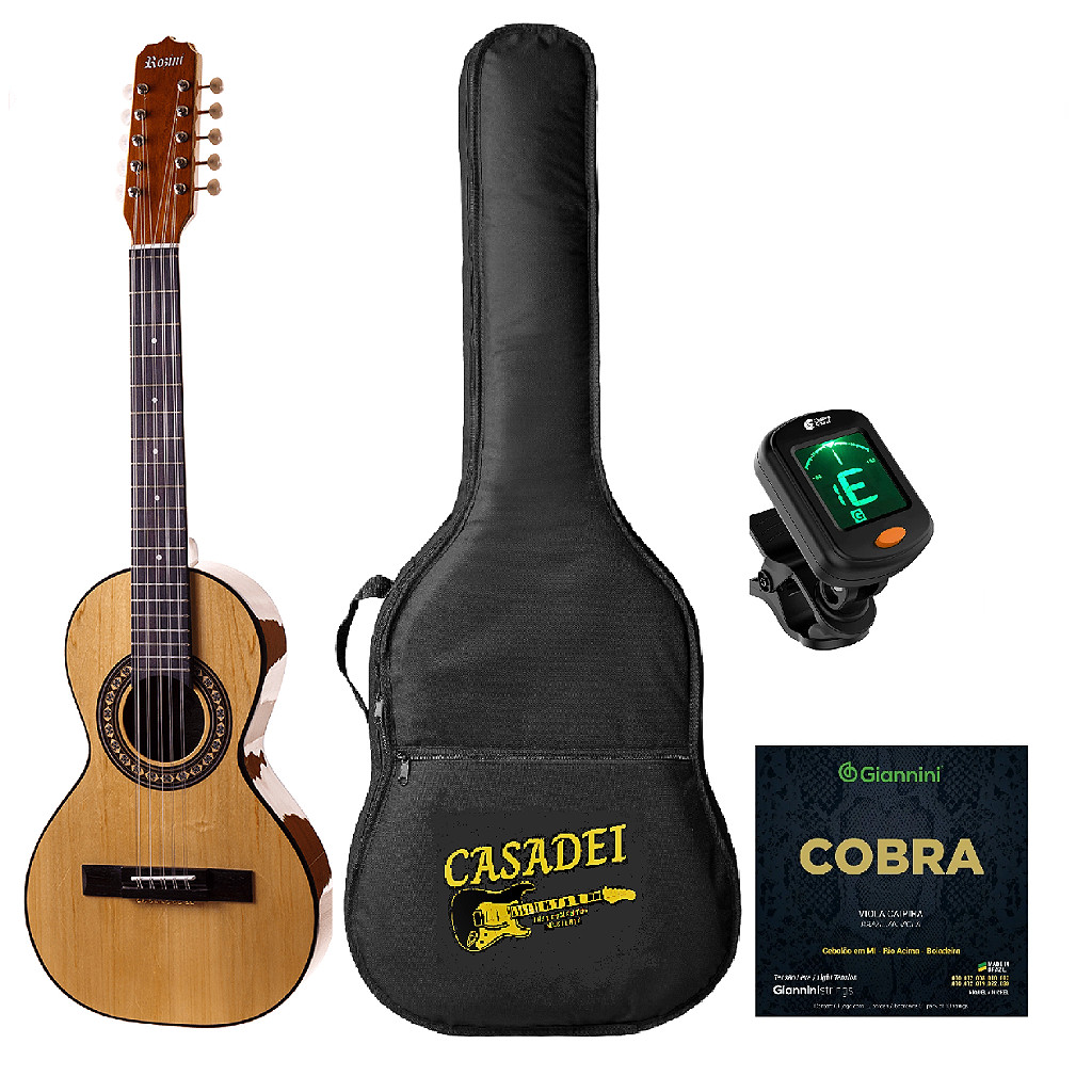 KIT Viola Rozini Caipira Ponteio - Acústica - Modelo RV151 + AFINADOR ...