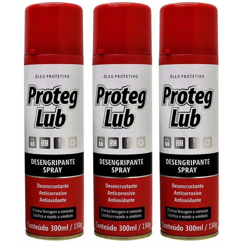 Kit 3 Desengripante e Anti-Ferrugem 5510047 Proteg Lub 300ml Chemicolor ...