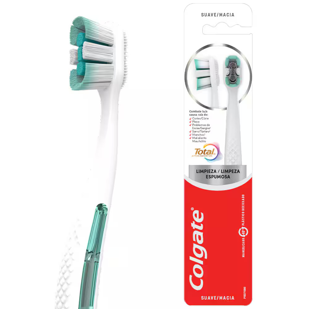 Escova Dental Colgate Total Limpeza Espumosa Macia 2 Unid | Shopee Brasil