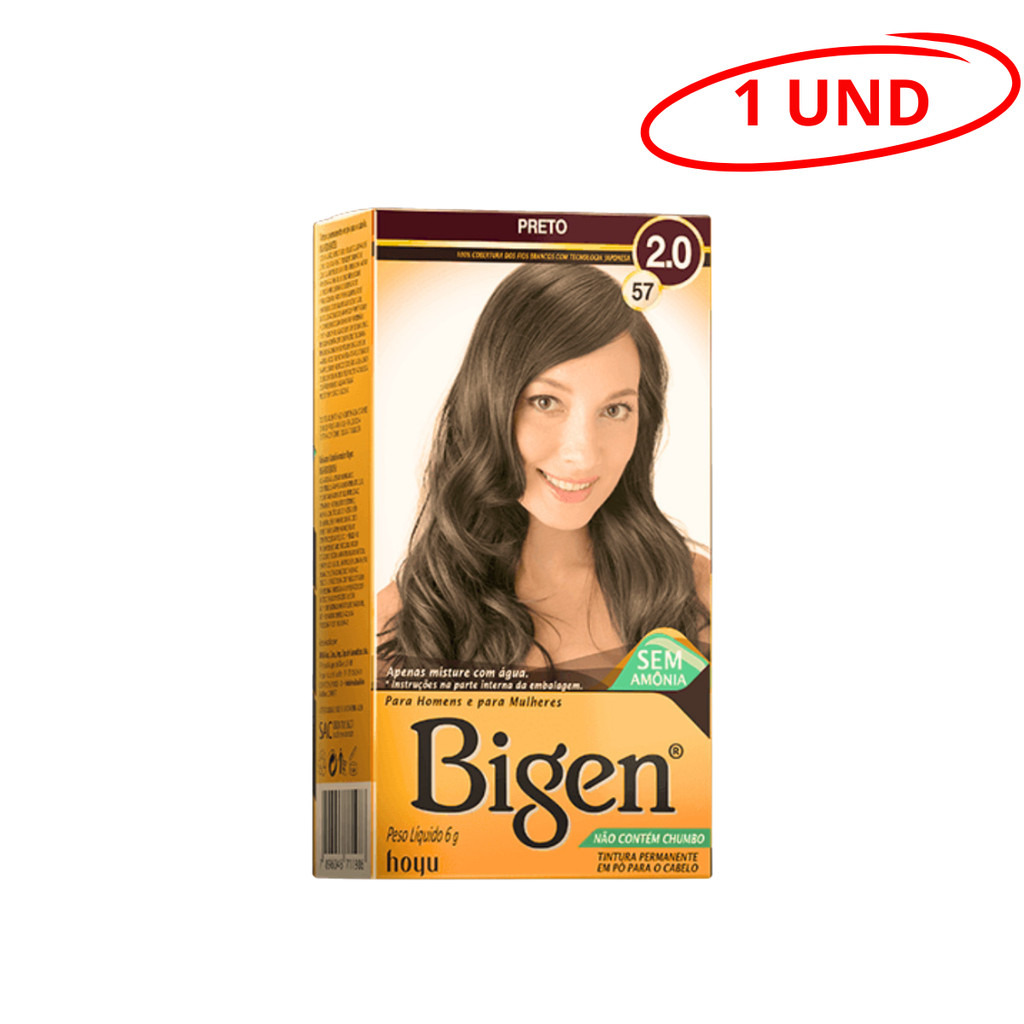 Tinta de Cabelo Bigen Preto 2.0 Sem Amonia | Shopee Brasil
