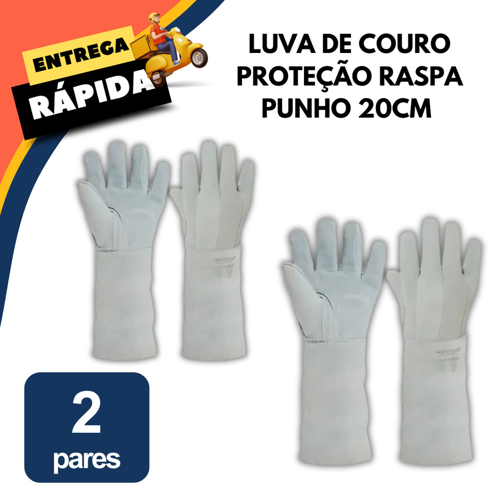 Luva Raspa Profissional 20cm Proteção Corte Rasgo Abrasão EPI ...