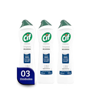 Kit 03un Saponáceo Líquido Cremoso 450ml Cif em Oferta na Shopee