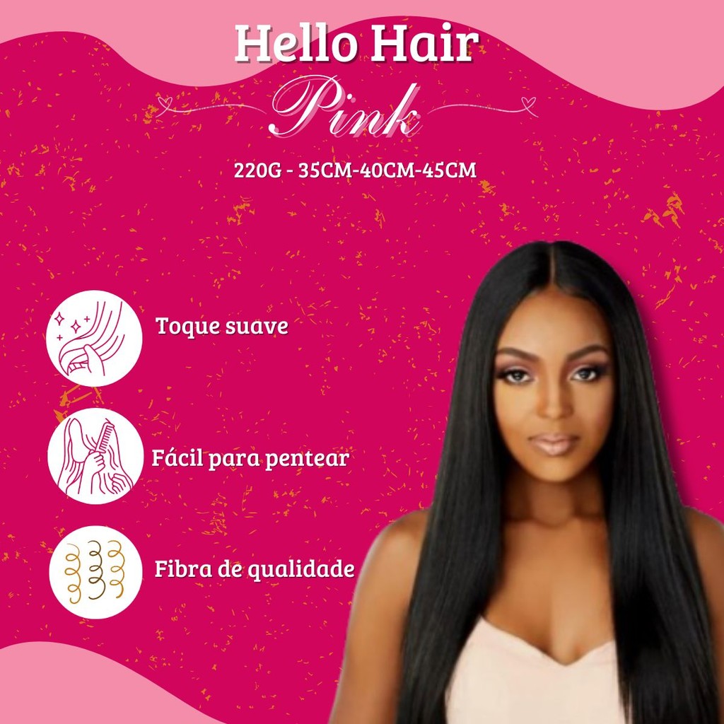 Cabelo Bio Fibra Pink - Hello Hair - 220G | Shopee Brasil
