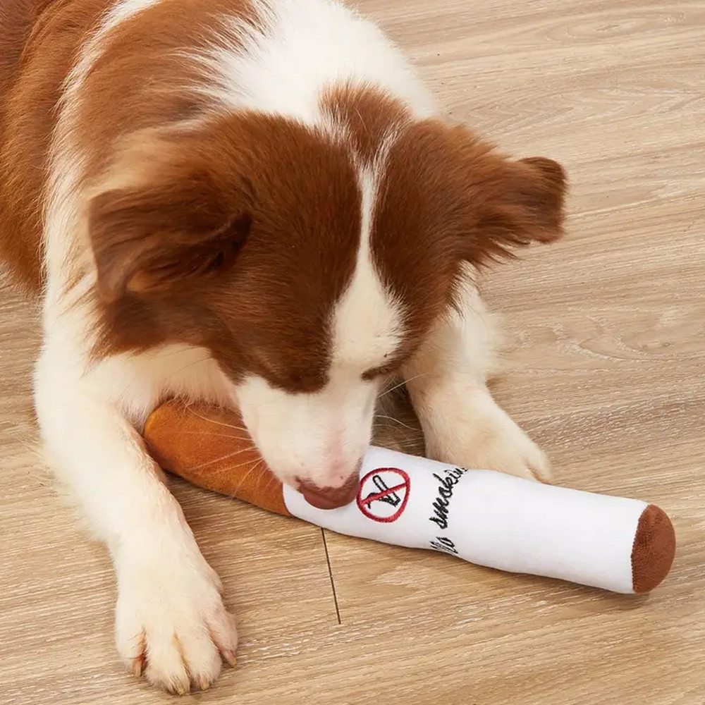 Brinquedos Para Animais De Estimação Em Forma De Cigarro De Algodão PP Pelúcia Adequado Cães E Gatos Brincam , Aliviar O