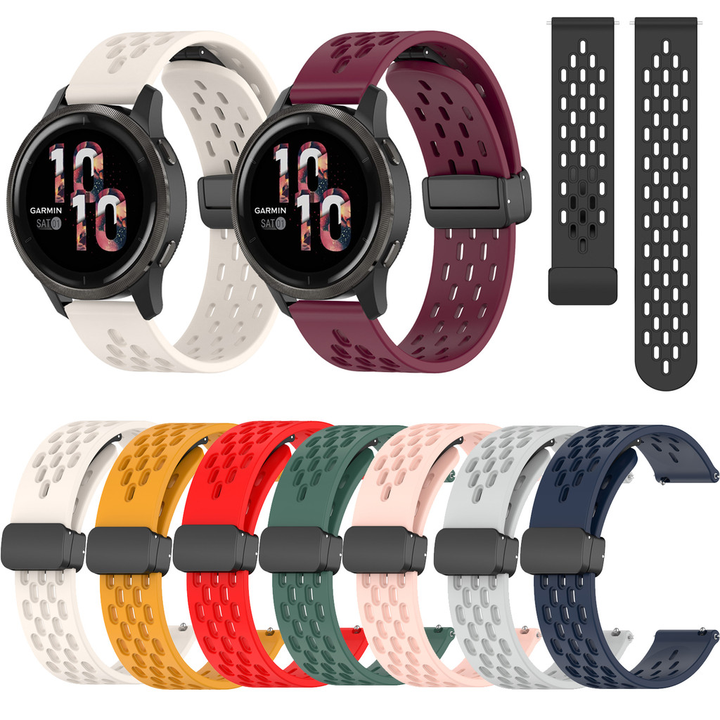 Pulseira De Fivela Magnética De Silicone Para Garmin Venu3 Venu2 Venu3s 