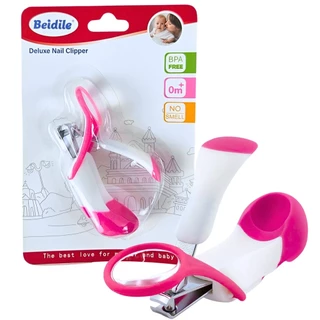 Cortador de Unhas Infantil Bebe Rosa C/ Lupa - Castela