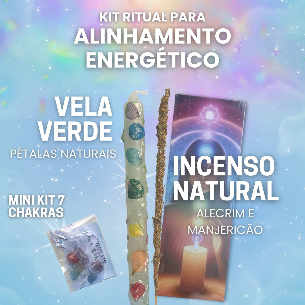Kit Ritual dos 7 CHAKRAS - Vela com Pétalas nas cores dos Chakras ...