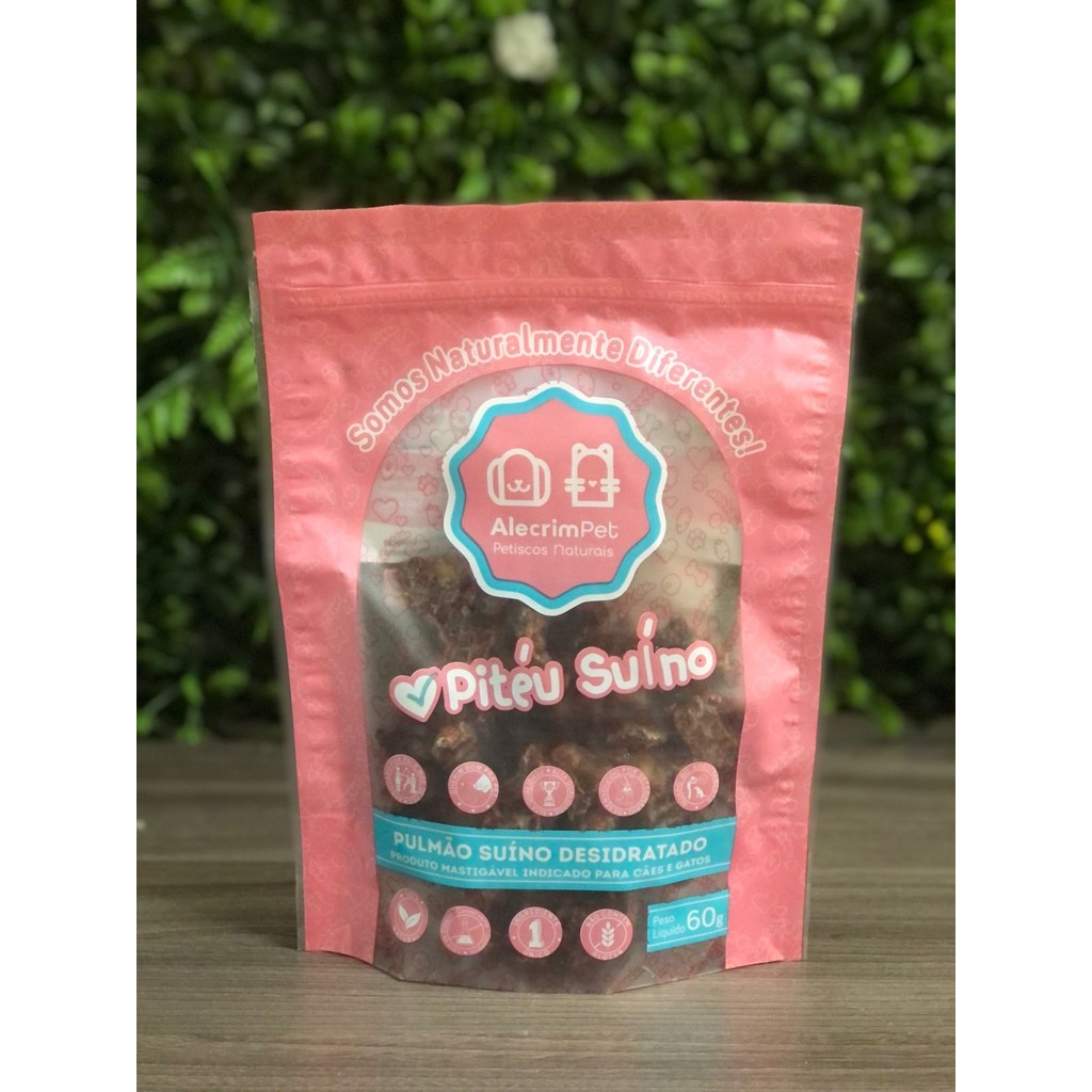 Piteu Suíno Pulmão Bovino Desidratado 60g Alecrim Pet | Shopee Brasil
