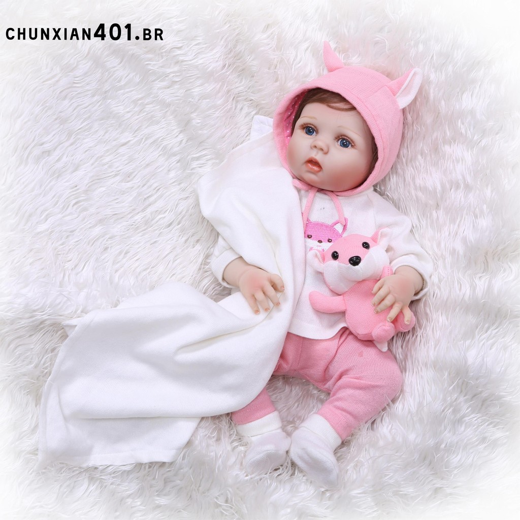 22 Polegada 55cm Reborn Bebê Boneca Menina Completa Silicone Brinquedo ...