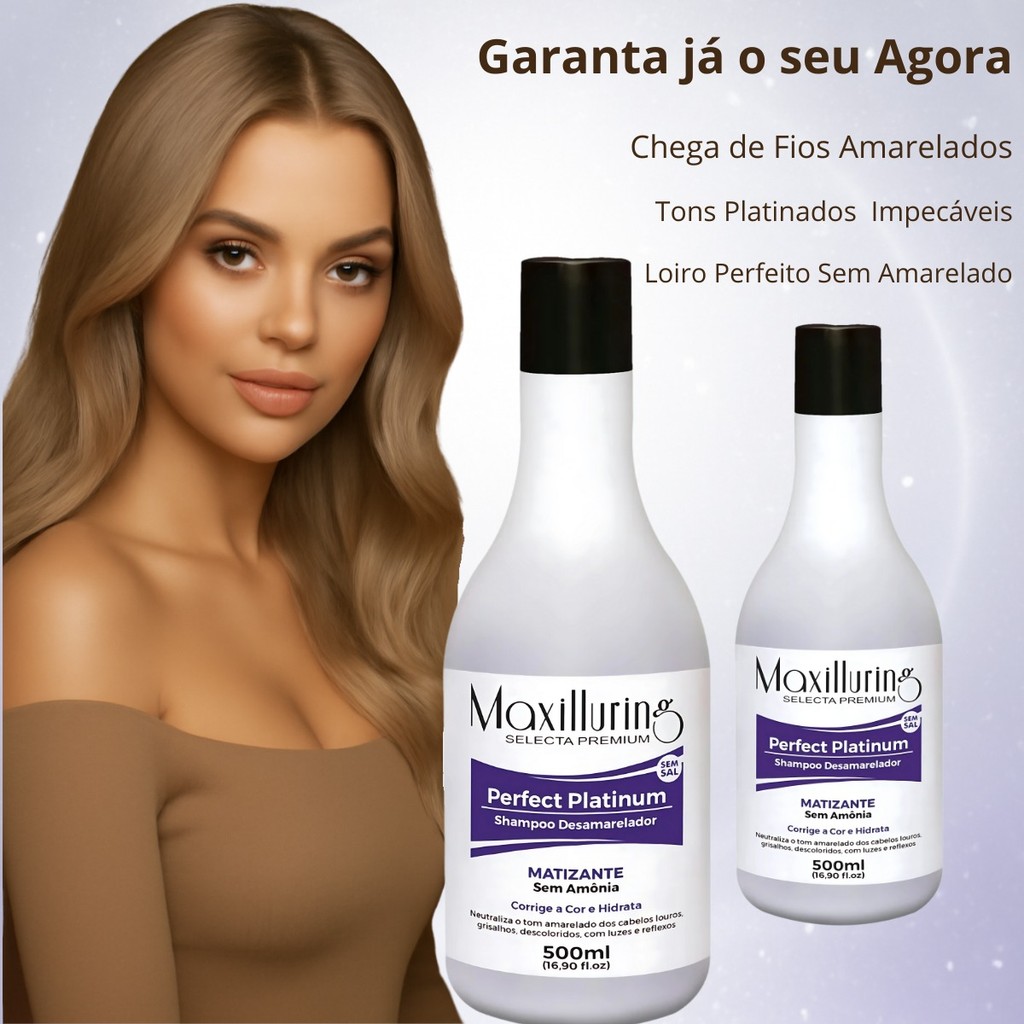 Shampoo Desamarelador Roxo Matizador Matizante Maxilluring 500ml ...