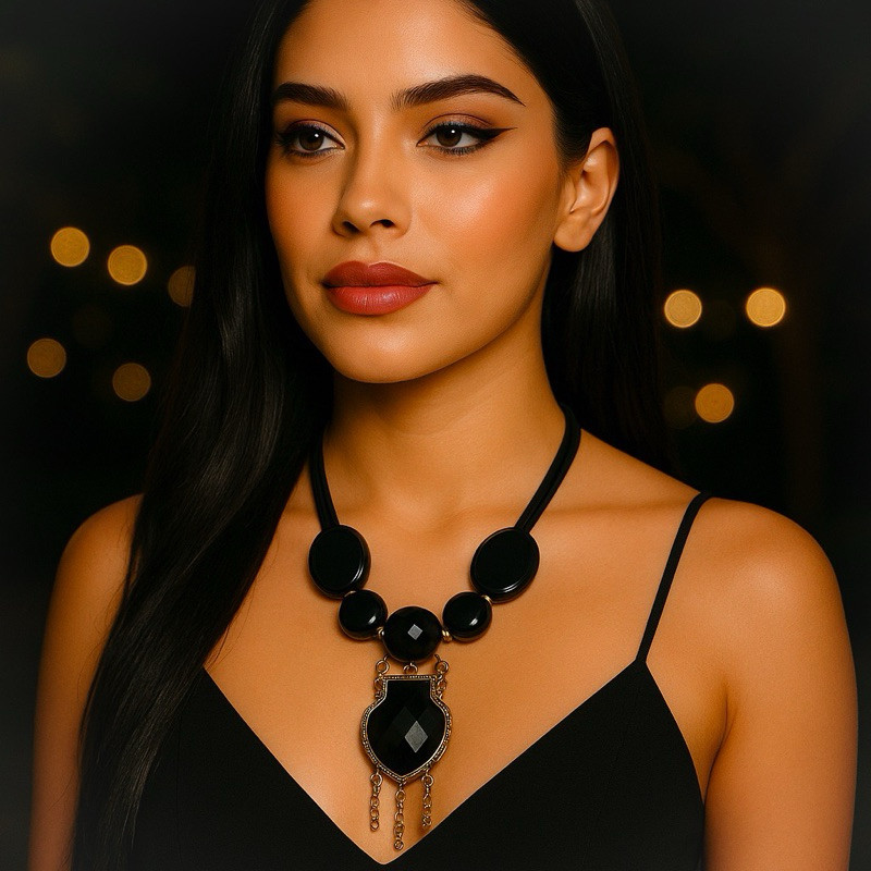 Collana Con Perline Toni Marrone E Oro – Stile Boho Chic, Antiallergica, Regalo Moda Donna - 3