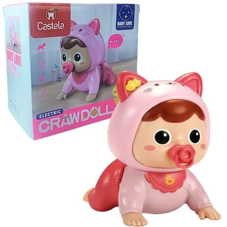 Boneca Baby Bebê Engatinha Fala E Toca Música Castela