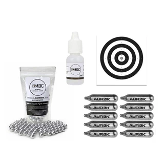 Esfera Alumínio 0.50 - 50 und+10 Co2+Oleo de Silicone + Alvo