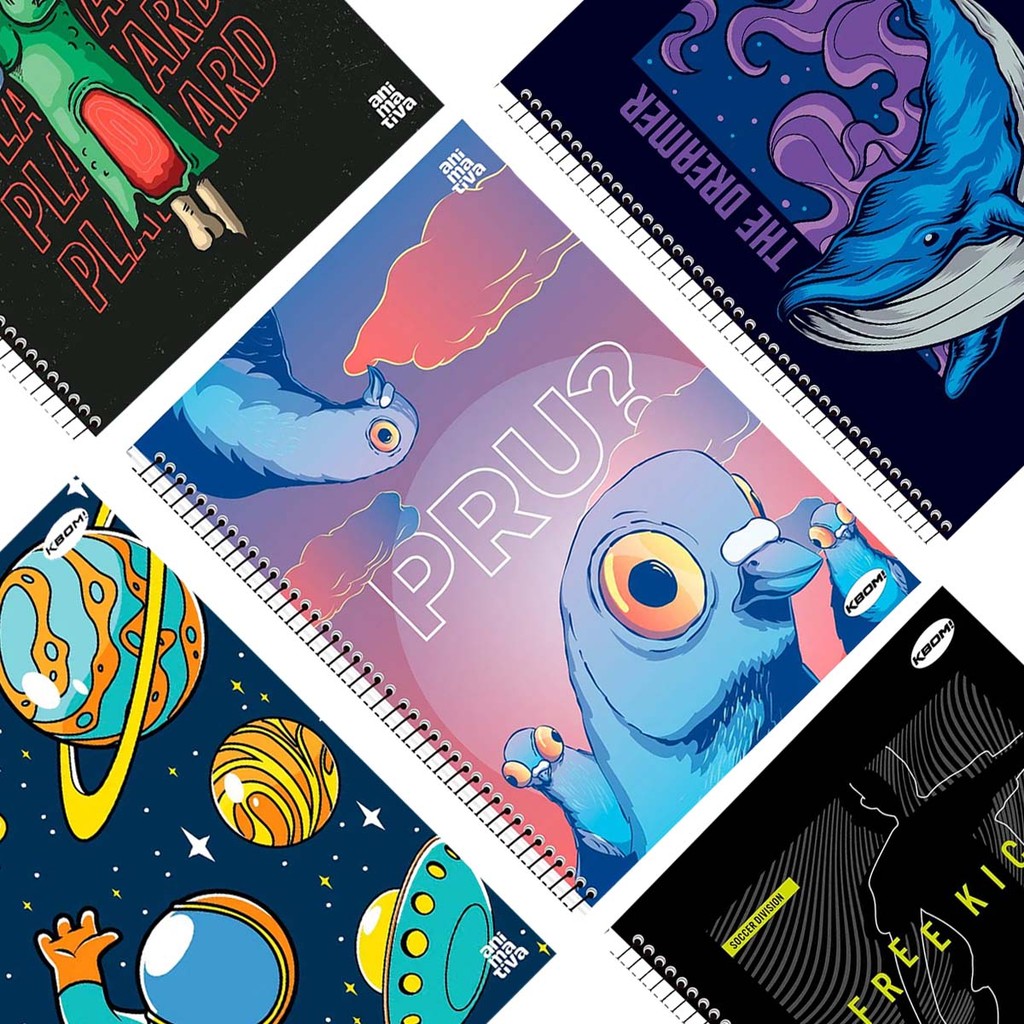 Caderno universitário 15 matérias 300 folhas Kbom Animativa | Shopee Brasil