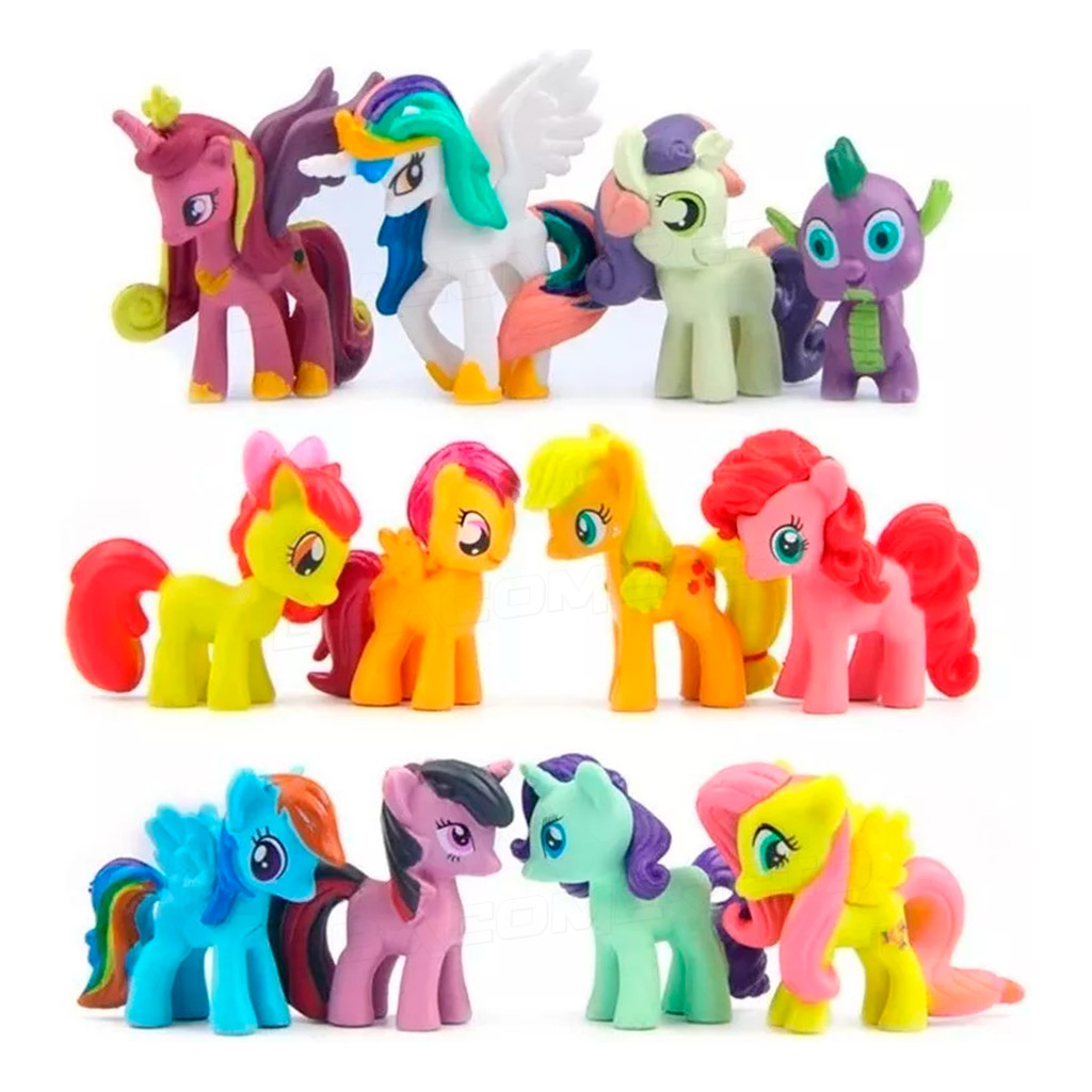 Brinquedo Kit 12 Mini Bonecos My Little Poney My Pony | Shopee Brasil
