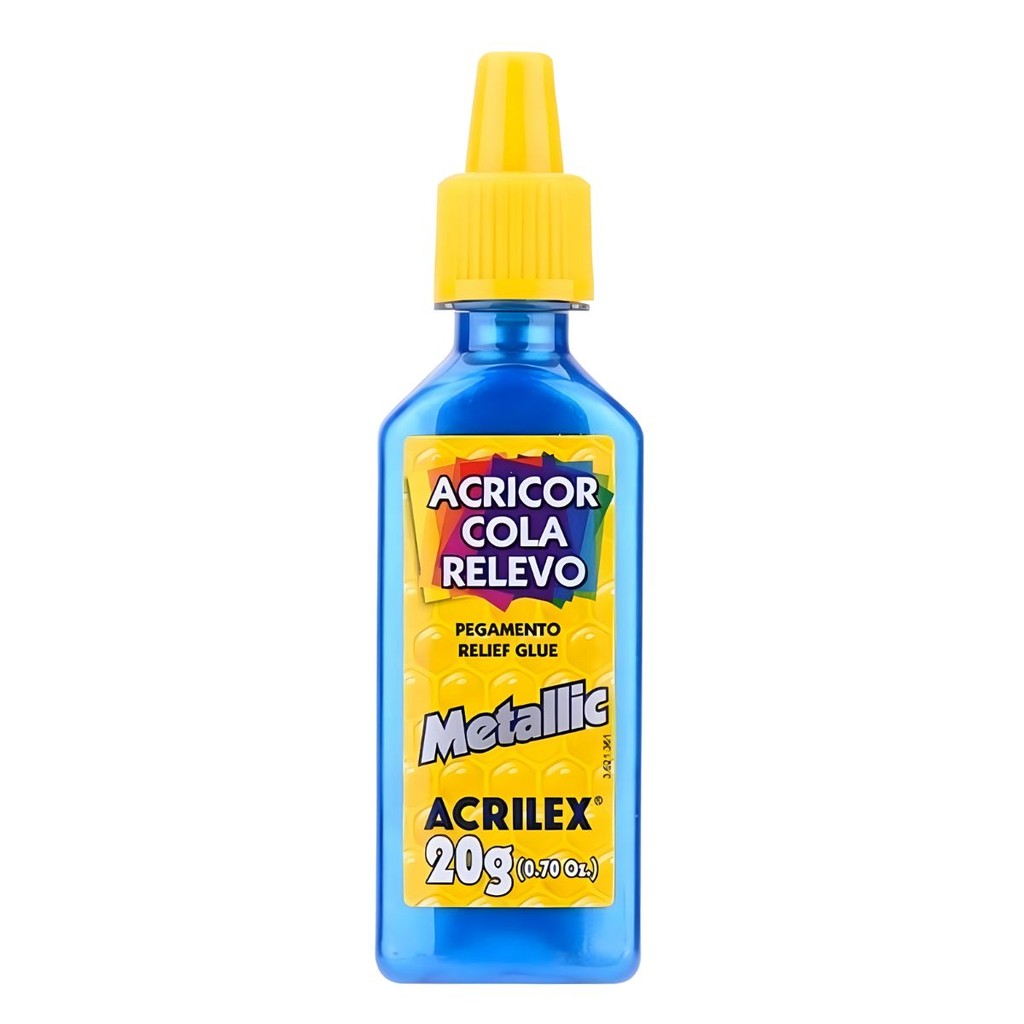 Acricor Cola Relevo Azul (Metallic)20g | Shopee Brasil