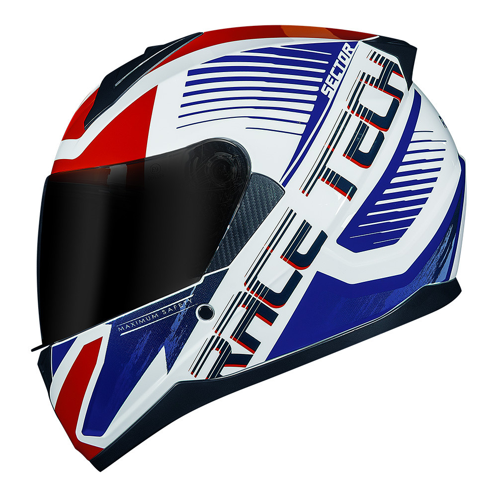 Capacete Race Tech Sector Slash Branco e Azul | Shopee Brasil