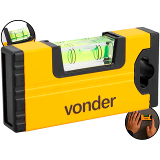 Nível De Bolso Portátil 10cm Alumínio Bolha Horizontal 4 Polegadas Medição Nivelamento Vonder	
