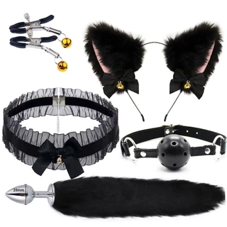 Conjuntos De Brinquedos Eróticos Plugues Anal Masculino Feminino Utensílios Sexuais SM Metal Foxtail