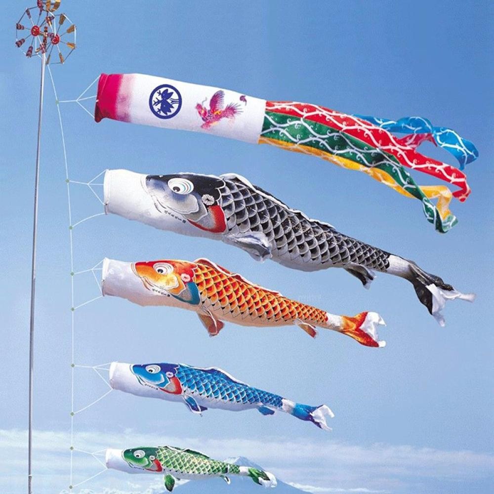 HW 70cm Koi Nobori Carpa Vento Meia Koinobori Peixe Bandeira
