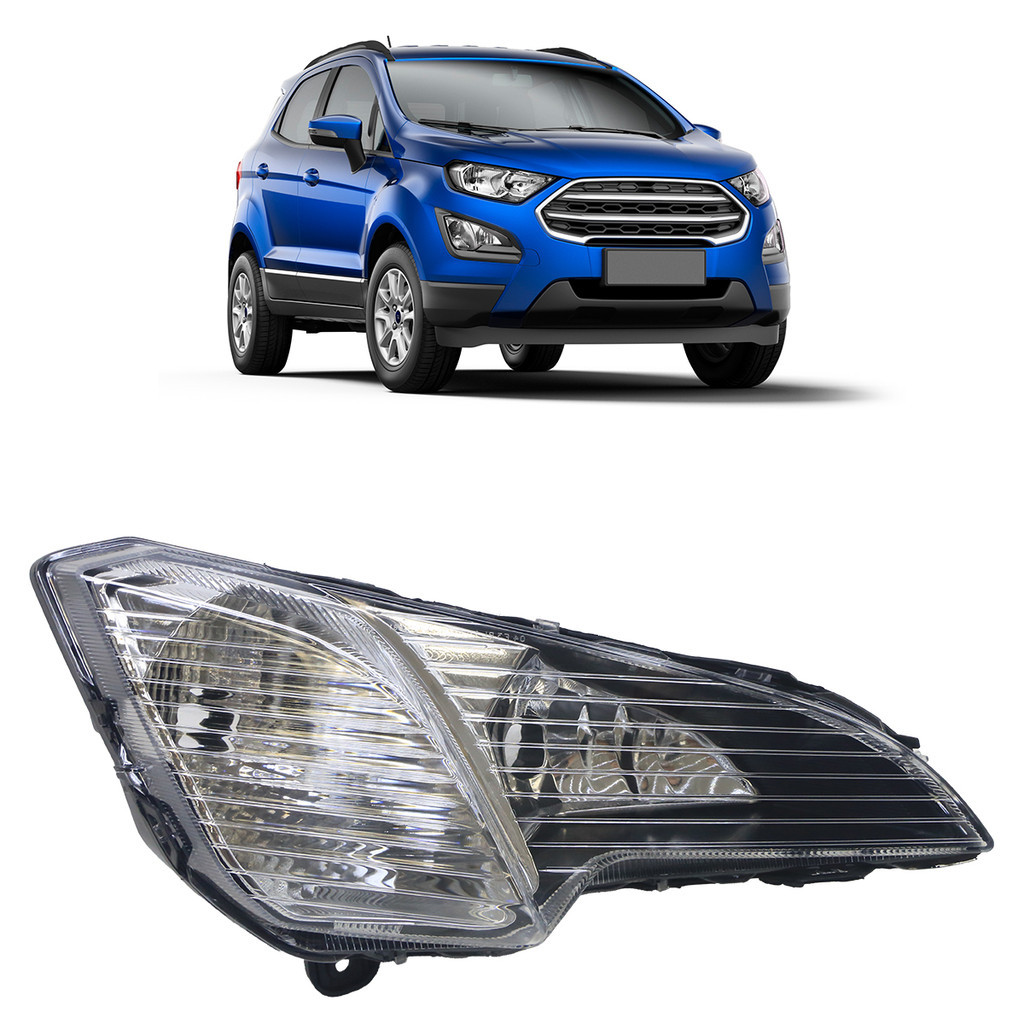 Farol Milha Ecosport 2017 2018 2019 2020 Carcaça Preto Encaixe H8 Lente ...