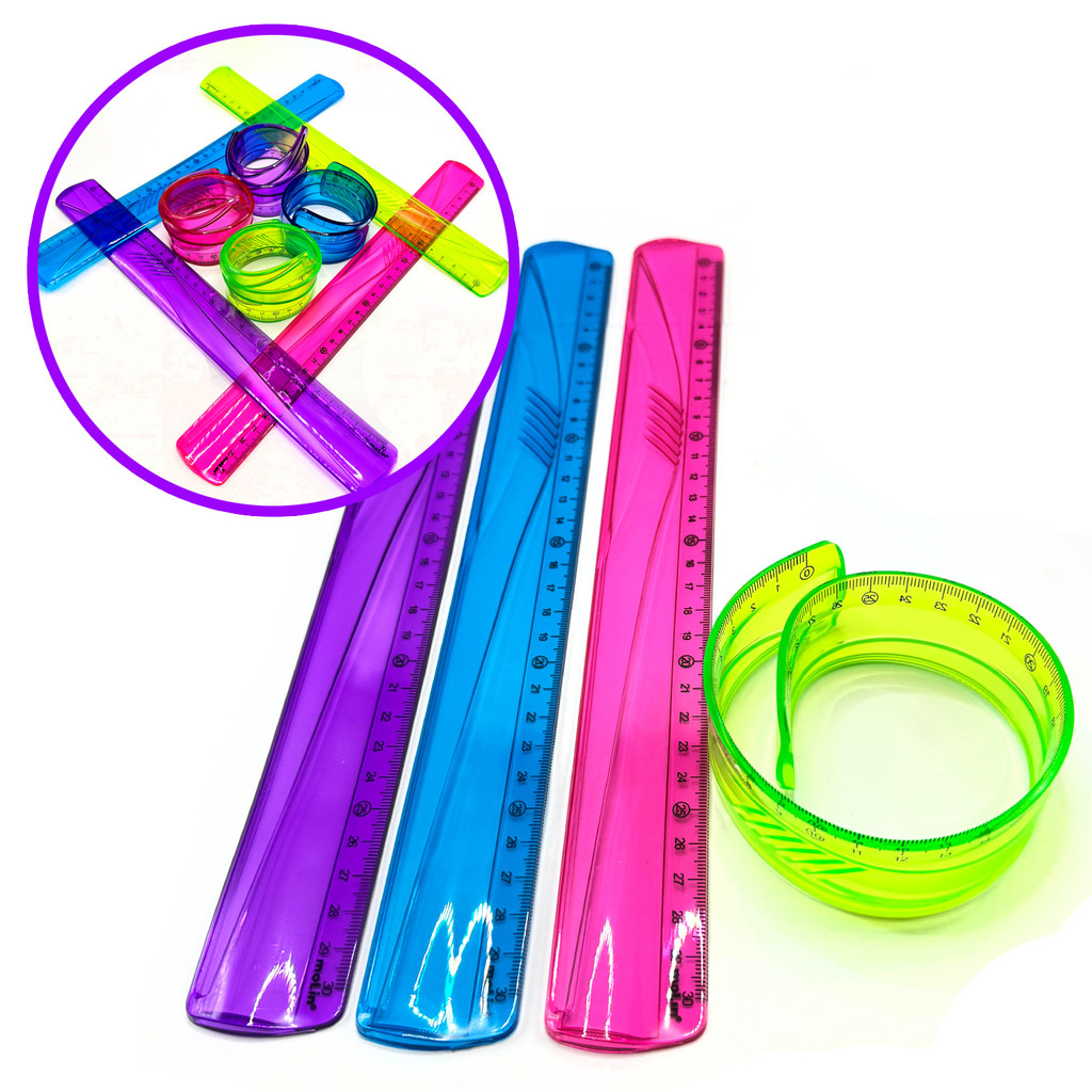 Regua Escolar 30cm Flexivel Resistente Dobravel de Plastico | Shopee Brasil