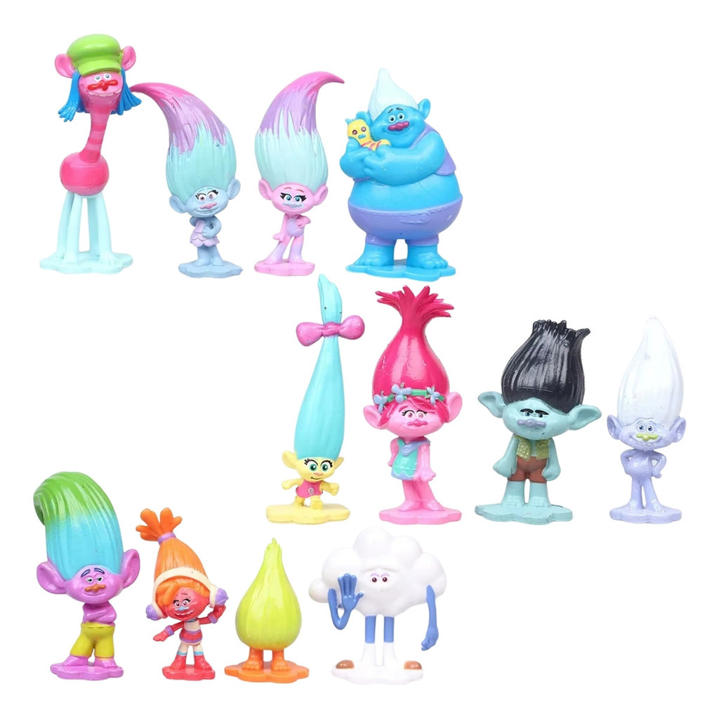 Mini-bonecos Do Trolls - 12 Pçs Personagens - Novo! | Shopee Brasil