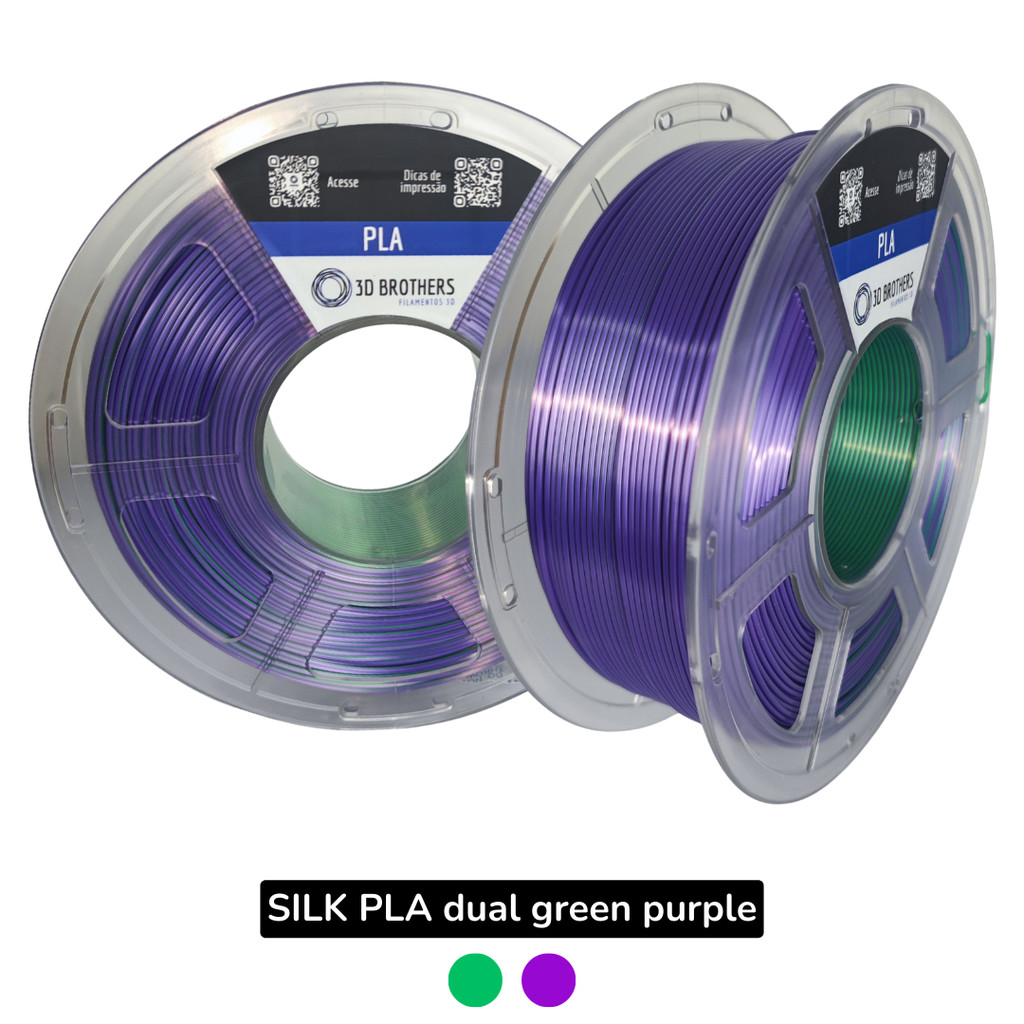 FILAMENTO 3D PLA SILK DUAL - GREEN PURPLE 1,75MM 1KG/SPOOL | Shopee Brasil