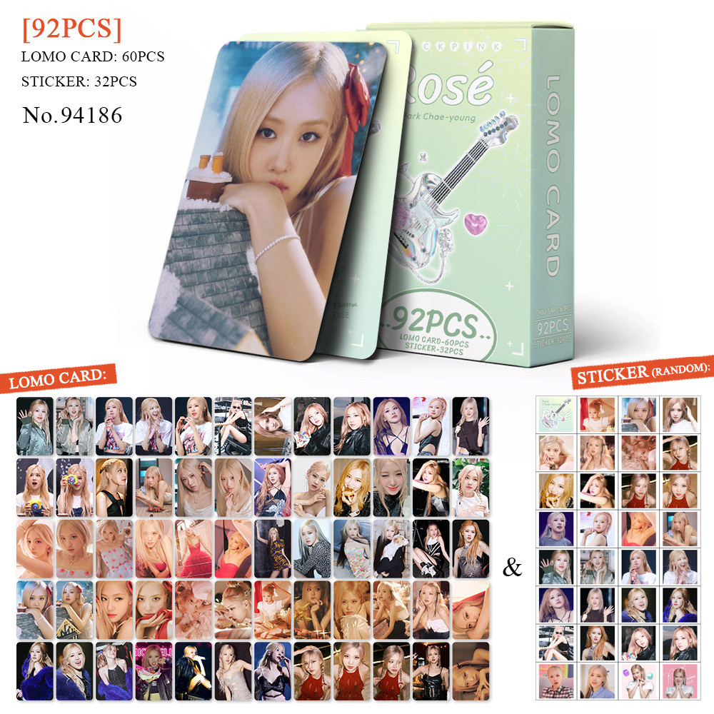 KPOP 92 Unidades/Caixa Blackpink ROSE Photocards APT LOMO Cartão