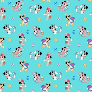 Tecido Microfibra TACTEL Estampa Digital 50 cm de comprimento X 1,50 de largura - Páscoa do Mickey 1