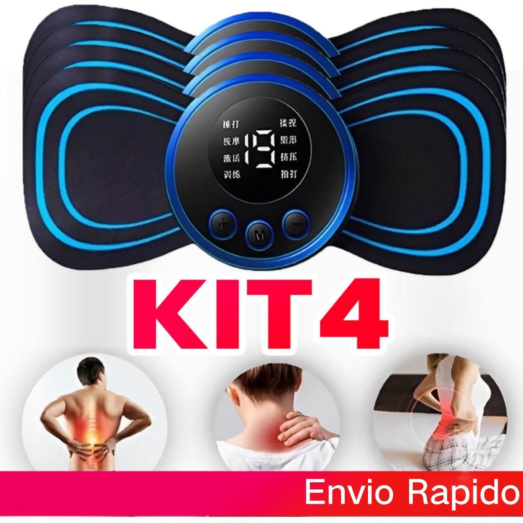 KIT Mini Massageador EMS Estimulador Elétrico De Pescoço Portátil Para Alívio Da Dor Muscular Cervical