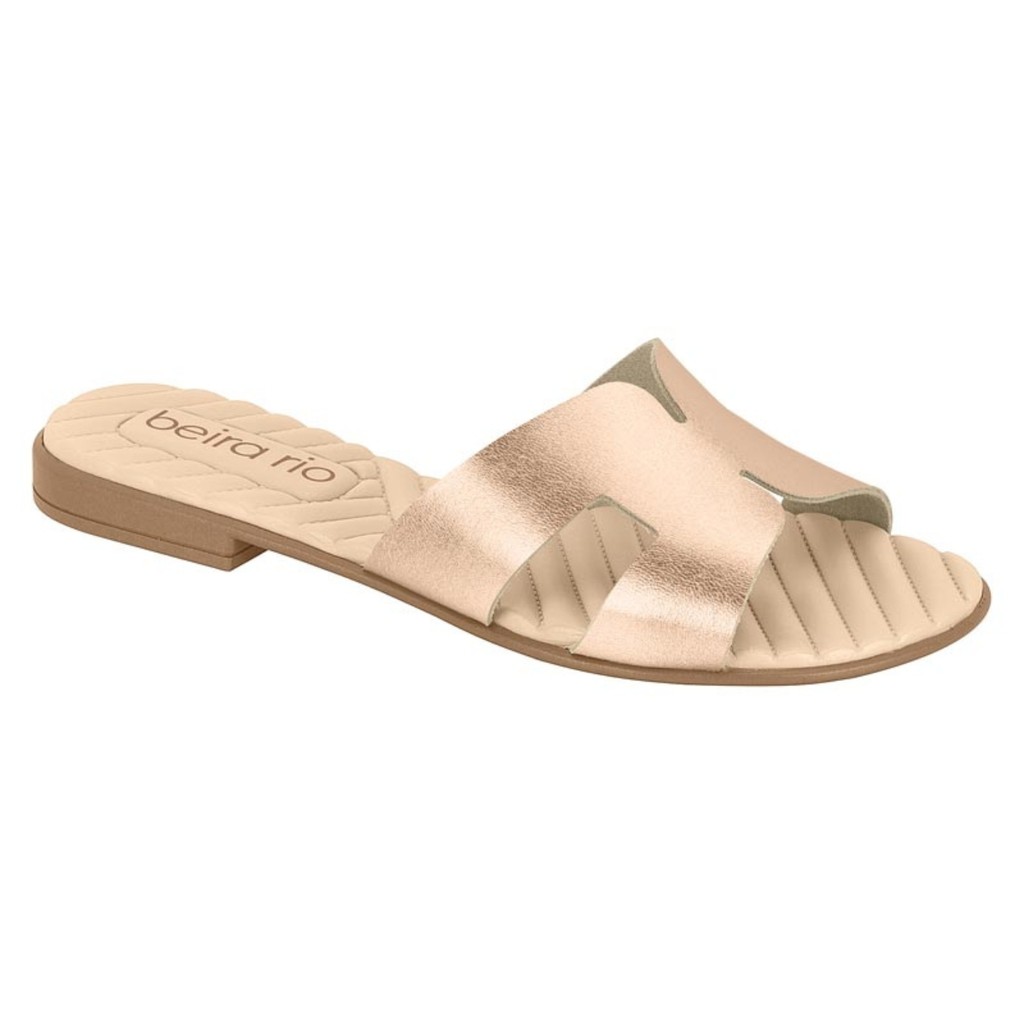 Sandália Feminina Beira Rio Rasteira Slide Conforto