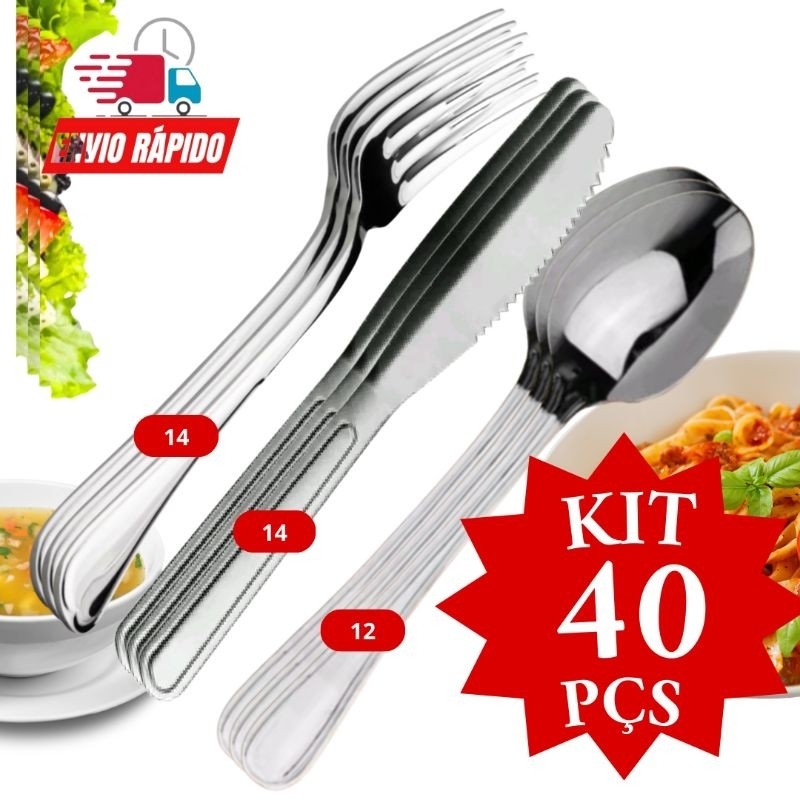 Kit Conjunto Jogo Pe As Talher De Mesa A O Inox Garfos Facas E Colheres Cozinha