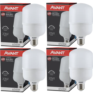 Kit 4 Lâmpada Bulbo Led 20W Luz Branca 6500K Bivolt 127v 220v Soquete E27 Avant em Oferta na Shopee