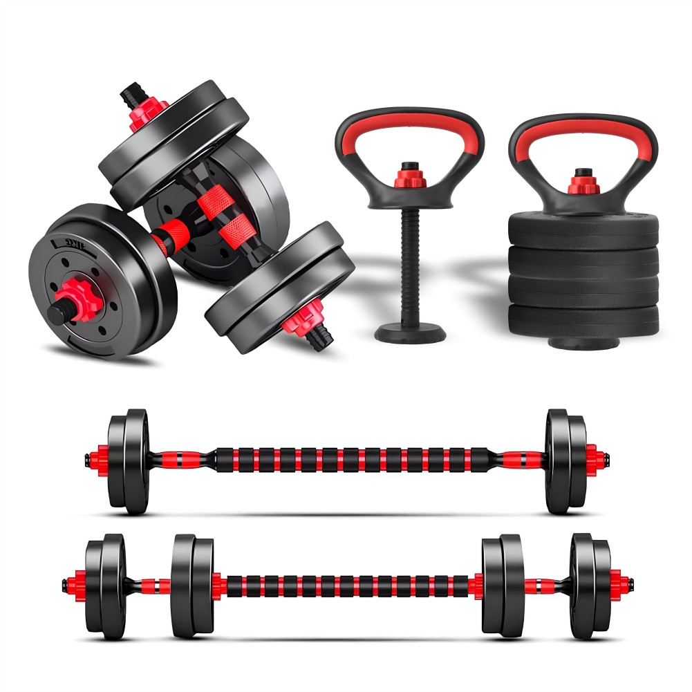 6 em 1 Pesos Bodybuilding Kit Bar Kettlebell Home Workout | Shopee Brasil