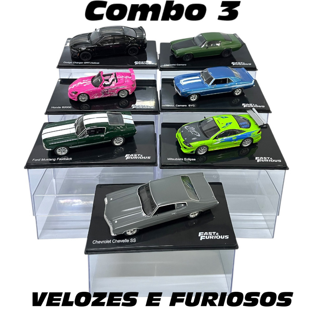 Combo 3 com 7 Miniaturas da coleção Velozes e Furiosos 1:43 - Luppa ...