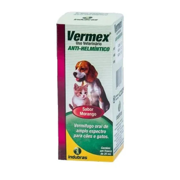 Vermex 20mL - Indubras | Vermífugo para cães e gatos | Shopee Brasil