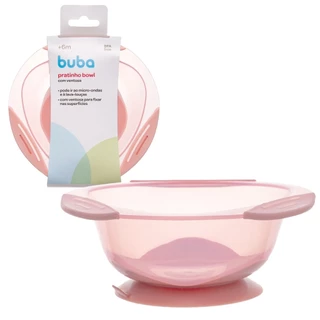 Pratinho Bowl Infantil com Ventosa Rosa 18865 - Buba