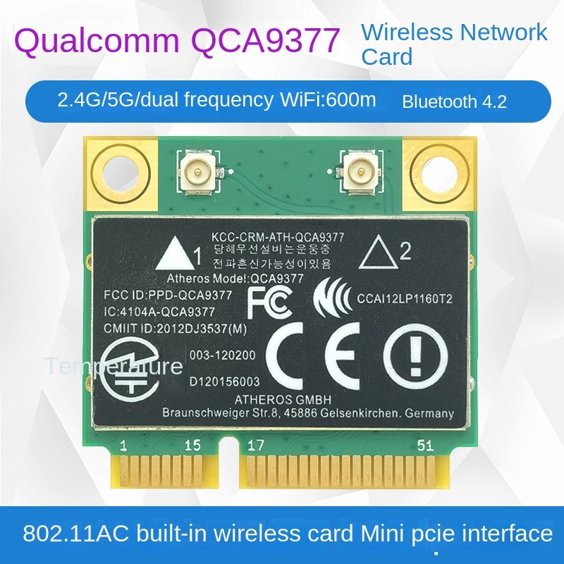 Qualcomm QCA9377 2.4G/5G Dual Band Mini PCIE integrado WIFI placa de ...