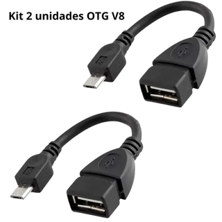 Kit 2 Cabo Otg Usb V8 Micro Usb Macho Para Usb Fêmea Conversor Adaptador Pendrive Celular Tablet MARISA em Oferta na Shopee
