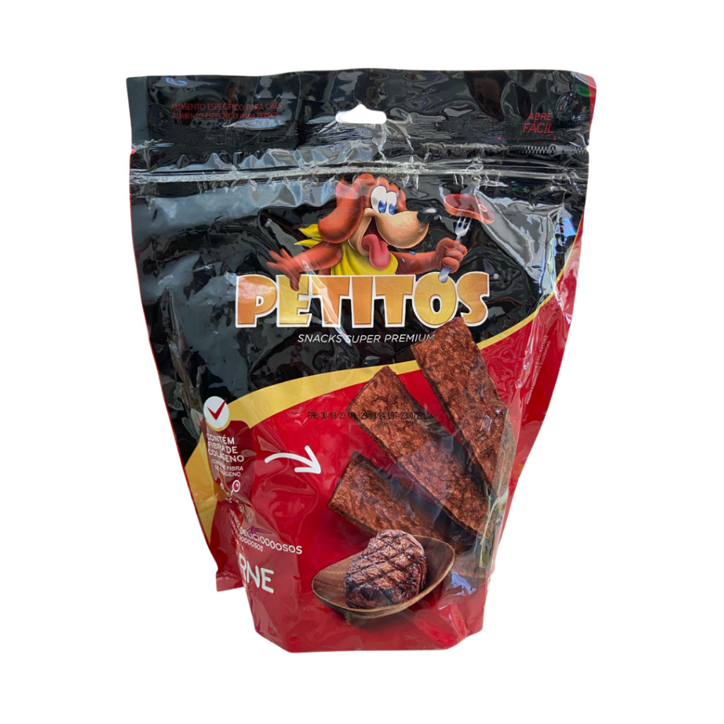 Petisco Snack Petitos Bifinho Para Cães Sabor Carne 500g em Oferta na Shopee